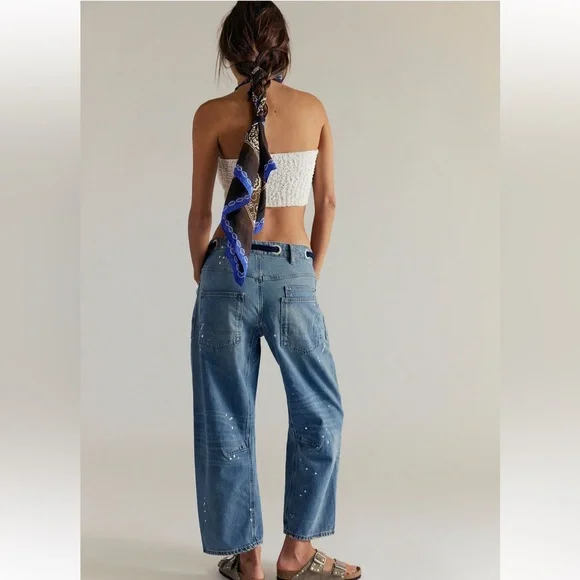 FREE PEOPLE WE THE FREE MOXIE PULL-ON BARREL JEANS | 31 - Picture 3 of 16